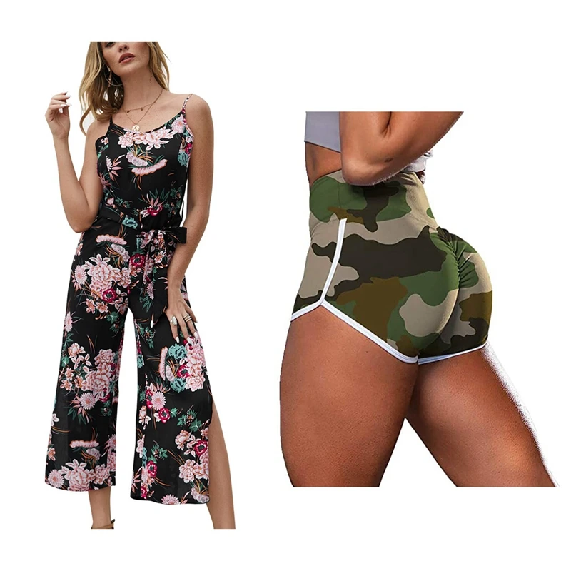 Women's Camisole Printed Shorts Holiday Casual Suit Black S Size & Women's Camouflage Workout Shorts Gym Yoga Shorts S
Women's Camisole Printed Shorts Holiday Casual Suit Black S Size & Women's Camouflage Workout Shorts Gym Yoga Shorts S