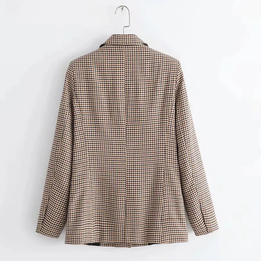 Women Plaid Blazer Coat Retro Button Lattice Suit Jacket with Shoulder Pads Jacket Blazer Female Casual Coats 2019 New Fashion
Women Plaid Blazer Coat Retro Button Lattice Suit Jacket with Shoulder Pads Jacket Blazer Female Casual Coats 2019 New Fashion