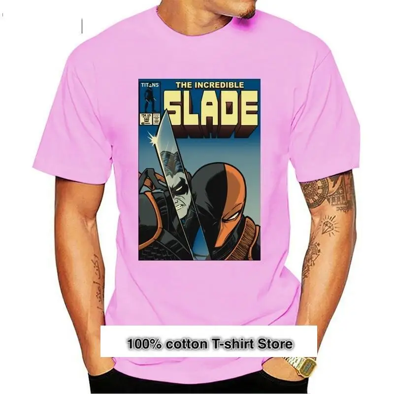 Camiseta de Titans The increíble Deathstroke, camiseta negra con cubierta de cómic, Camiseta clásica de moda
Camiseta de Titans The increíble Deathstroke, camiseta negra con cubierta de cómic, Camiseta clásica de moda