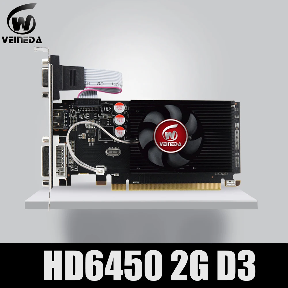 Графическая видеокарта Veineda HD6450 2 Гб DDR3 графическая PCI Express для ATI Radeon игровые