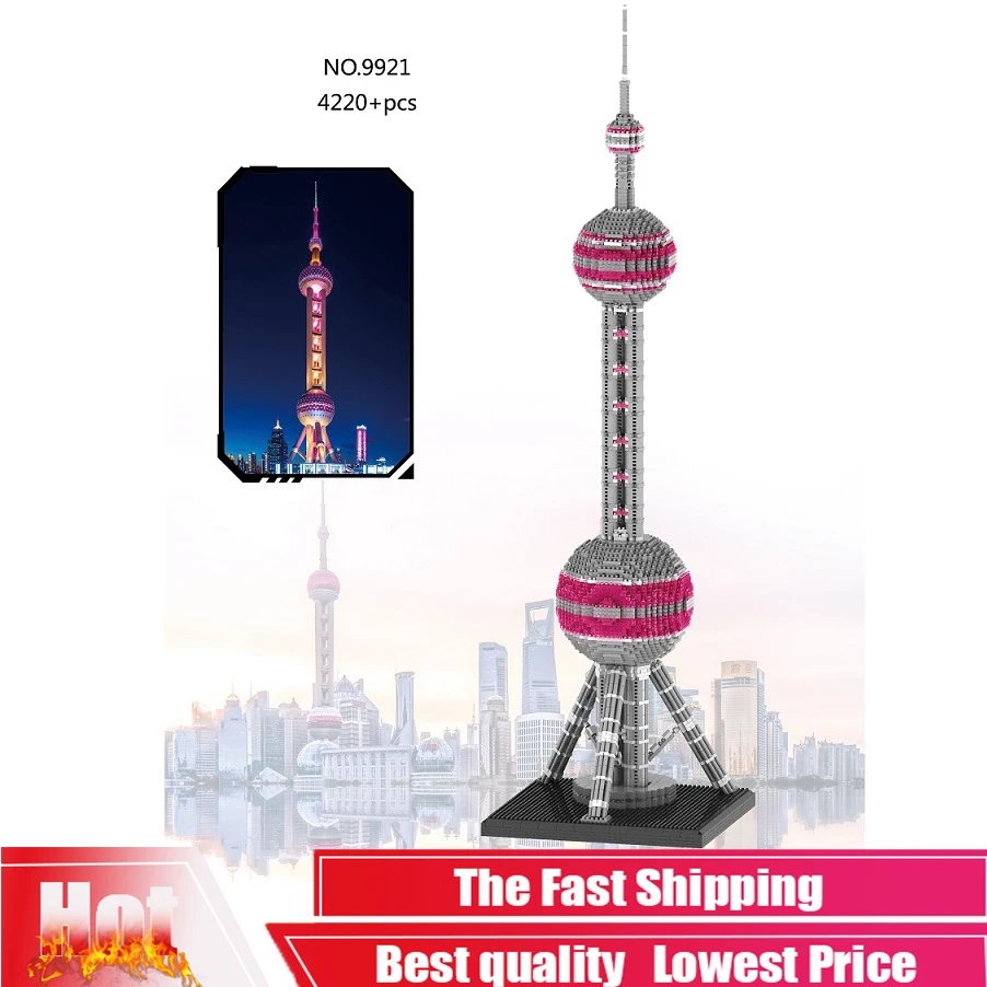 PZX 9921 4220pcs World Architecture 3D DIY Oriental Pearl Radio TV Tower 3D Modle Mini Diamond Building Blocks Toys For Children
PZX 9921 4220pcs World Architecture 3D DIY Oriental Pearl Radio TV Tower 3D Modle Mini Diamond Building Blocks Toys For Children