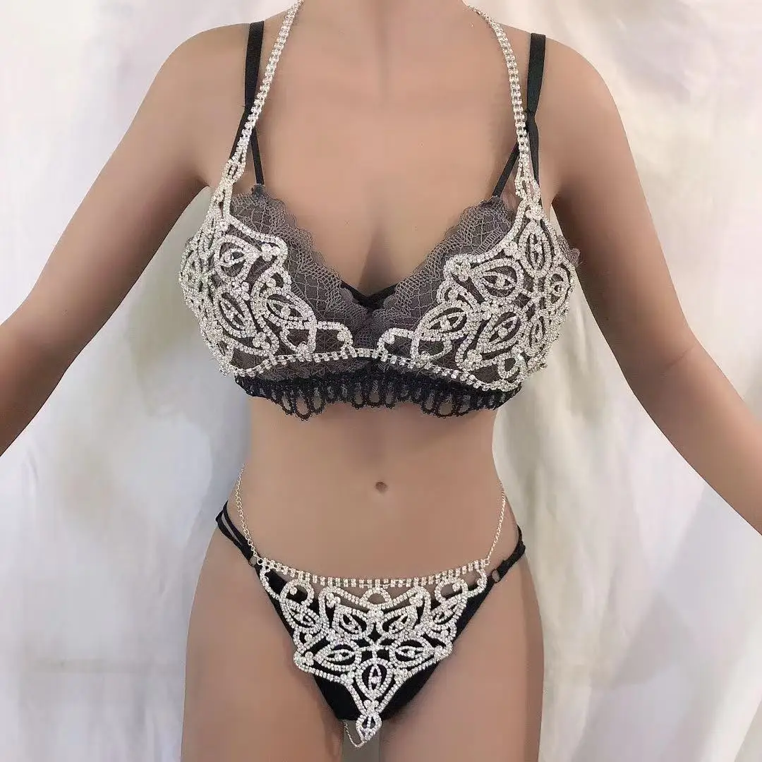 Fashion sexy Rhinestone underwear chain bra and underwear women's nightclub crystal body chain bikini harness luxury jewelry gif
Fashion sexy Rhinestone underwear chain bra and underwear women's nightclub crystal body chain bikini harness luxury jewelry gif