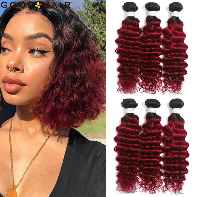 

Темно-волнистые бразильские блестящие красные пучки волос 99J Burg для черных женщин, не Реми, дешевые хорошие волосы
