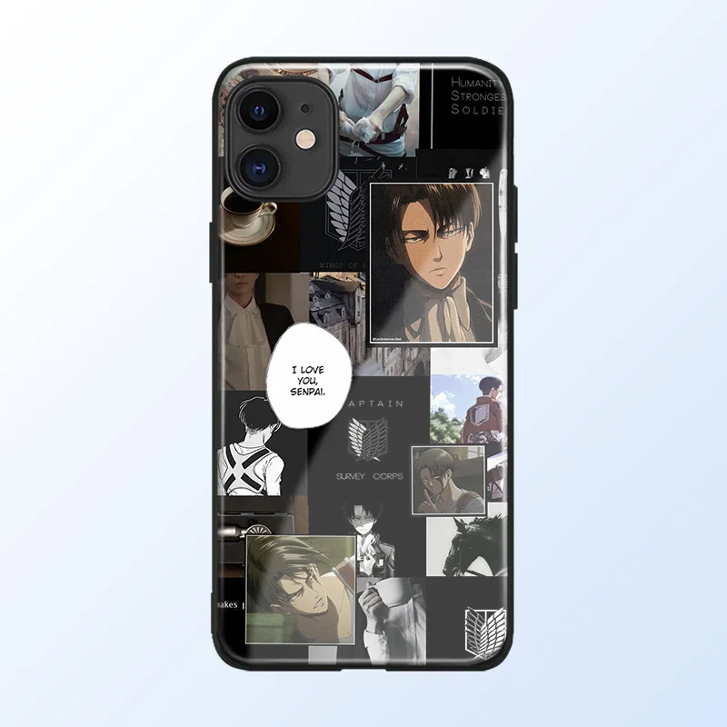 Чехол для телефона Levi Ackerman Attack on Titan стеклянный корпус iPhone SE 6s 7 8 x xr xs 11 12 mini pro max