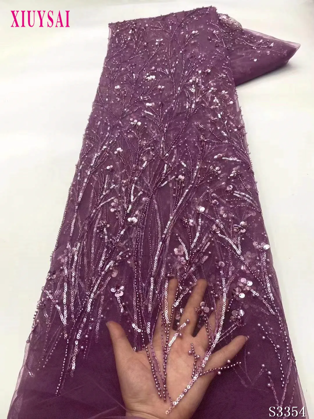Purple Luxury Sequin African Lace Fabric 2022 High Quality Beads Nigerian Wedding Bridal Embroidery French Tulle Lace Fabric
Purple Luxury Sequin African Lace Fabric 2022 High Quality Beads Nigerian Wedding Bridal Embroidery French Tulle Lace Fabric