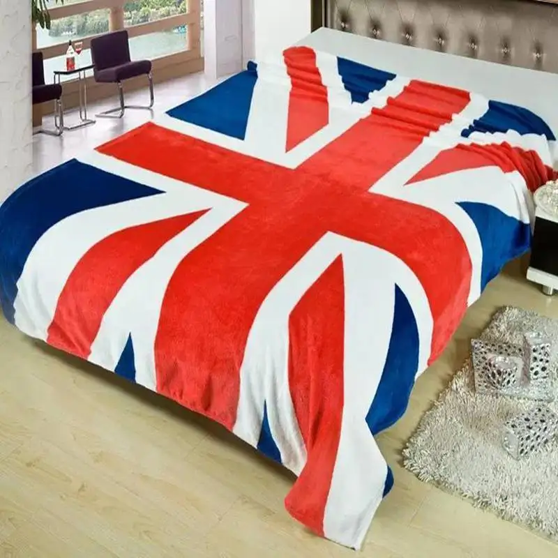 Winter Warm Throw Blanket For Beds British & American Flag Textile Fleece Blankets on Bed Travel Sofa Bed Blanket 150*200 CM
Winter Warm Throw Blanket For Beds British & American Flag Textile Fleece Blankets on Bed Travel Sofa Bed Blanket 150*200 CM