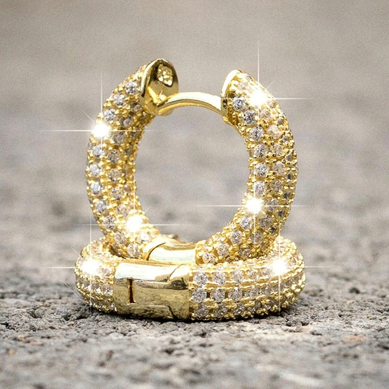 

2021 Luxury Women Small Hoop Earrings Dazzling Micro Paved CZ Stones Versatile Female Accessories High Quality Fashion Jewelry