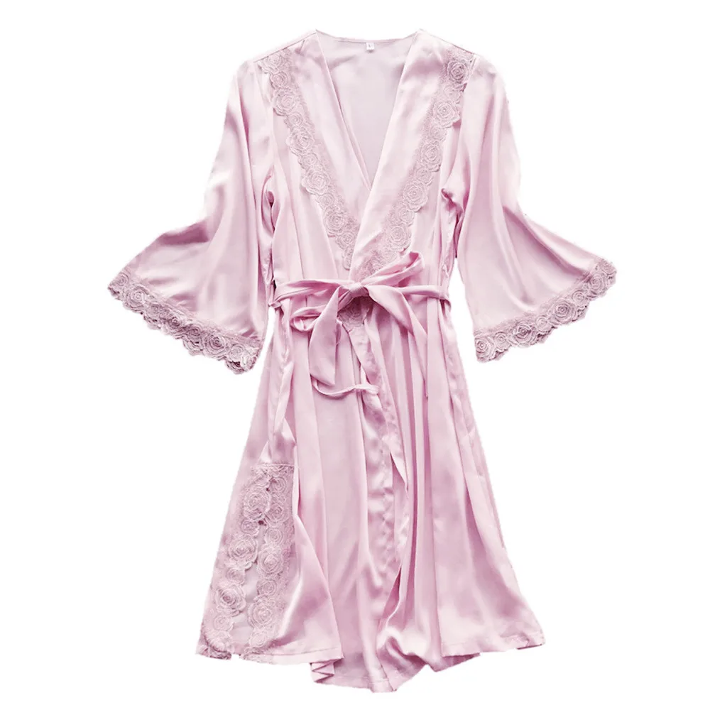 

Silk Kimono Bathrobe Women Bridesmaid Robe Set Nightgowns Sleepwear Sexy Robes Satin Dressing Gowns Nightdress Pijama Feminino