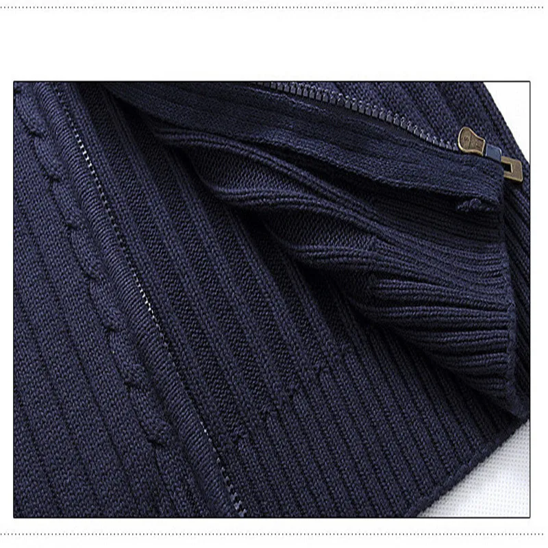 Men's Cotton Mandarin Collar Cardigan Zipper Solid Autumn Winter Warm Slim Fit Long Sleeve Knitted Casual Hombre Sweater Pull 
Men's Cotton Mandarin Collar Cardigan Zipper Solid Autumn Winter Warm Slim Fit Long Sleeve Knitted Casual Hombre Sweater Pull