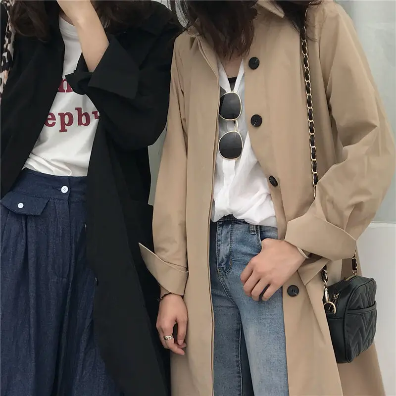 Trench Womens Solid Leisure Long Coat Single Breasted Wide-waist Pockets 2020 New Autumn Streetwear Vintage Harajuku Outwear Ins
Trench Womens Solid Leisure Long Coat Single Breasted Wide-waist Pockets 2020 New Autumn Streetwear Vintage Harajuku Outwear Ins