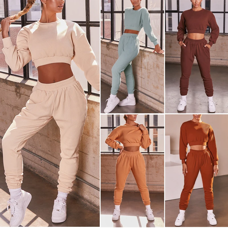 Autumn Two Pieces Tracksuit Women's Chandal Ropa De Mujer Long Sleeve Sweatshirt Sports Jogging Suits Female SetsCrop Tops Pants
Autumn Two Pieces Tracksuit Women's Chandal Ropa De Mujer Long Sleeve Sweatshirt Sports Jogging Suits Female SetsCrop Tops Pants