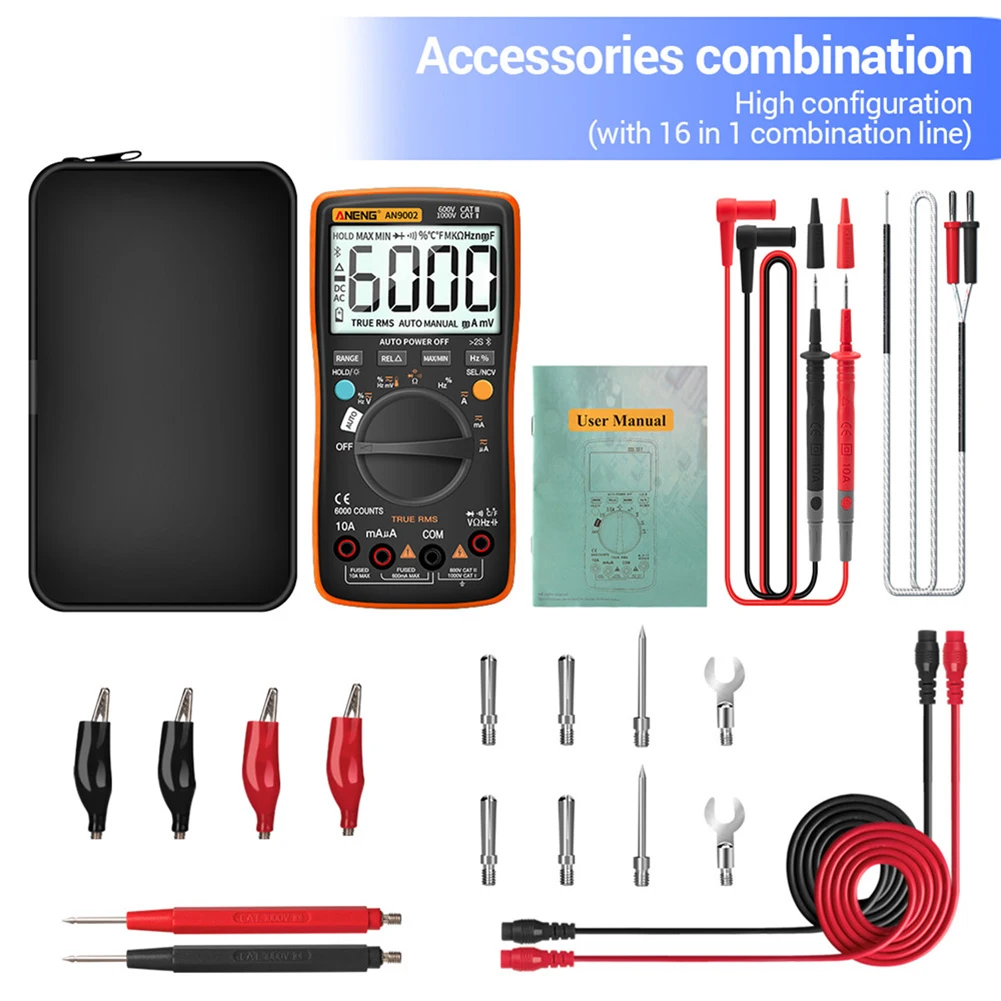 Wireless Bluetooth Digital LCD Multimeter Electric Portable Ammeter True RMS Voltmeter Strong Toughness Amp Ohm Hz 
Wireless Bluetooth Digital LCD Multimeter Electric Portable Ammeter True RMS Voltmeter Strong Toughness Amp Ohm Hz