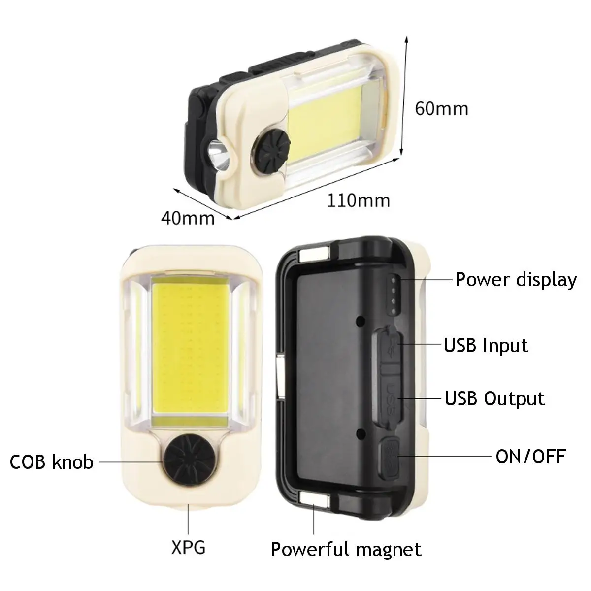COB+LED work light worklight rechargeable lamp portable light magnetic hook clip waterproof glare flashlight camping
COB+LED work light worklight rechargeable lamp portable light magnetic hook clip waterproof glare flashlight camping