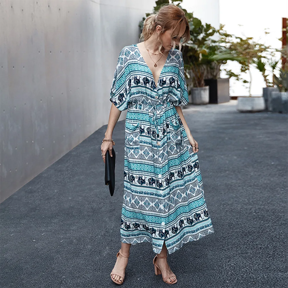 European and American women's 2021 early autumn new bohemian split dress holiday long skirt
European and American women's 2021 early autumn new bohemian split dress holiday long skirt