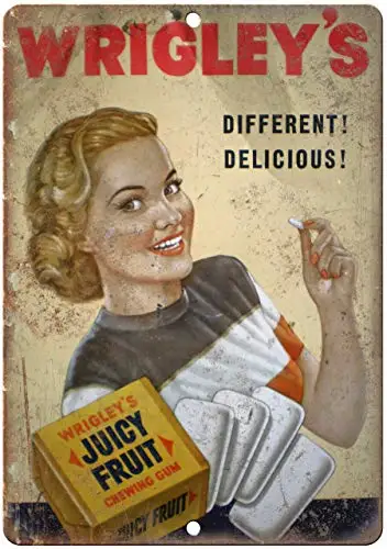 Wrigley's Juicy Fruit Chewing Gum Metal Tin Sign 8x12 Inch Decor
Wrigley's Juicy Fruit Chewing Gum Metal Tin Sign 8x12 Inch Decor
