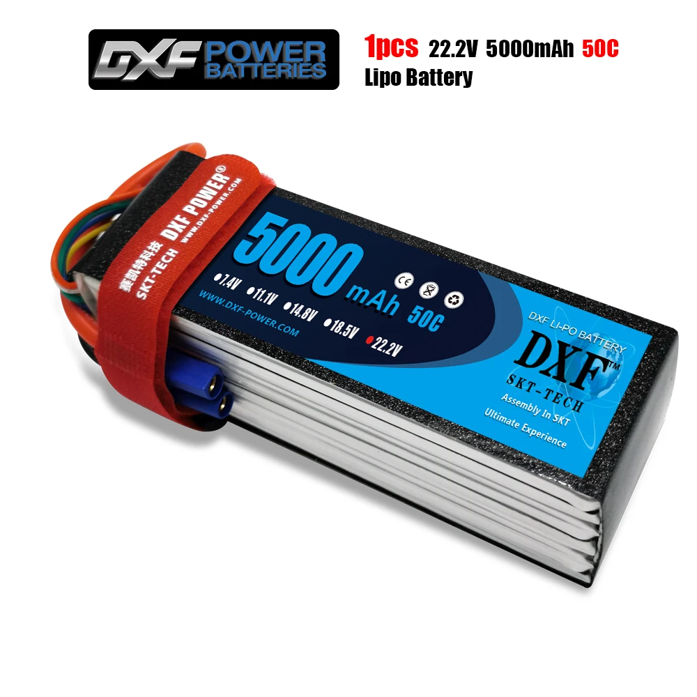 DXF RC Lipo Battery 22.2V 5000mah 50C 6S AKKU Batteria For Model Trex 500 Helicopter TRX Car Boat
DXF RC Lipo Battery 22.2V 5000mah 50C 6S AKKU Batteria For Model Trex 500 Helicopter TRX Car Boat