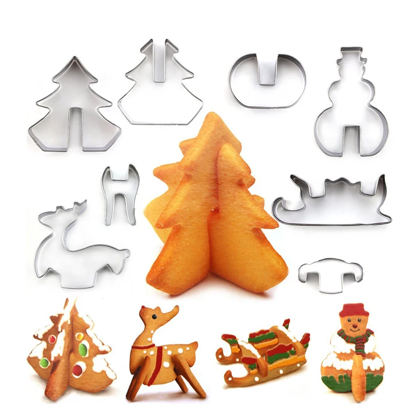 8pcs Christmas Gingerbread House Cookie Cutter Set 3D Steel Fondant Cookie Tool Baking Decor Party Cutter Mold Biscuit
8pcs Christmas Gingerbread House Cookie Cutter Set 3D Steel Fondant Cookie Tool Baking Decor Party Cutter Mold Biscuit