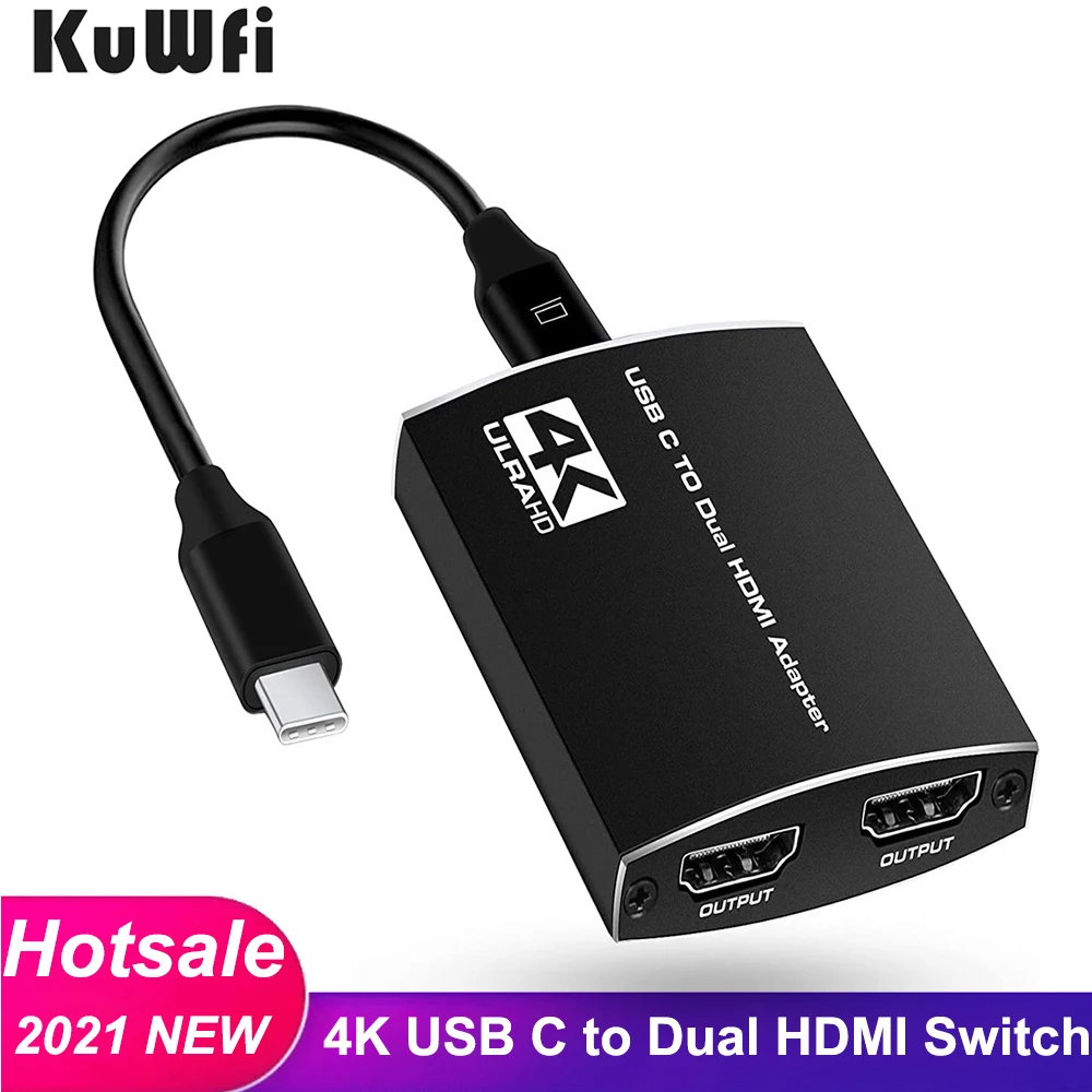 KuWFi USB C to HDMI Switch Dual 4K 1 to 2 60Khz Type C Adapter for Nintendo Switch Laptop Phone Tablet
KuWFi USB C to HDMI Switch Dual 4K 1 to 2 60Khz Type C Adapter for Nintendo Switch Laptop Phone Tablet