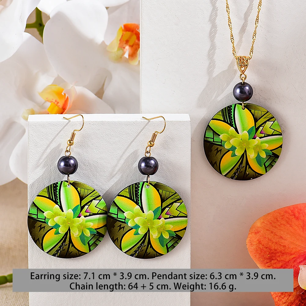 Hawaiian Jewelry Set Hot Sale Color Metal Round Flower Drop Trendy Earrings and Necklace Hot Selling in Many Countries for Women
Hawaiian Jewelry Set Hot Sale Color Metal Round Flower Drop Trendy Earrings and Necklace Hot Selling in Many Countries for Women