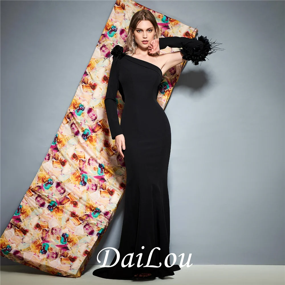 Trumpet/Mermaid One Shoulder Flowers Long Sleeve Halloween Evening Dress With Double FDY Fabric 2022
Trumpet/Mermaid One Shoulder Flowers Long Sleeve Halloween Evening Dress With Double FDY Fabric 2022