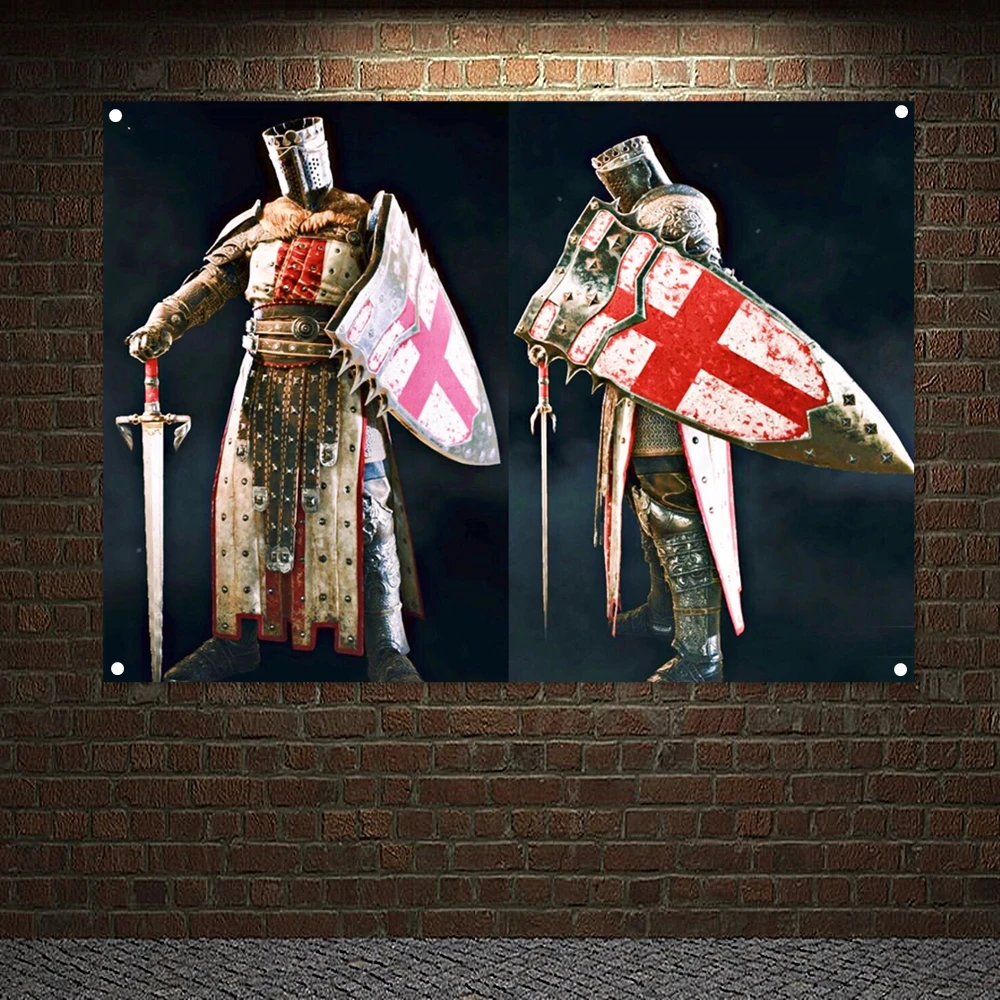 Ancient Military Art Banners Flags, Mounted Templar Charging Into Battle Poster Canvas Painting, Knights Templar Wall Hanging D2
Ancient Military Art Banners Flags, Mounted Templar Charging Into Battle Poster Canvas Painting, Knights Templar Wall Hanging D2