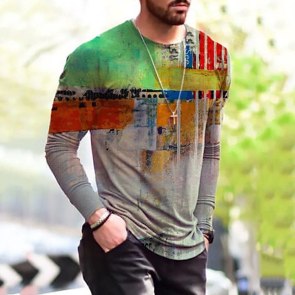 Men T-shirt Casual Pullover Long Sleeve Slim Fashion Print Simple Tshirt Spring Plus Size Tie Dye Male Tee Kpop Oversize Top
Men T-shirt Casual Pullover Long Sleeve Slim Fashion Print Simple Tshirt Spring Plus Size Tie Dye Male Tee Kpop Oversize Top