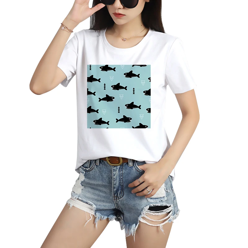 Tops Short Sleeve Lady T-shirt Cotton Nature sharks Ocean Wave Solid Color Elegant Women tshirt Hot sale Markdown sale 2021
Tops Short Sleeve Lady T-shirt Cotton Nature sharks Ocean Wave Solid Color Elegant Women tshirt Hot sale Markdown sale 2021