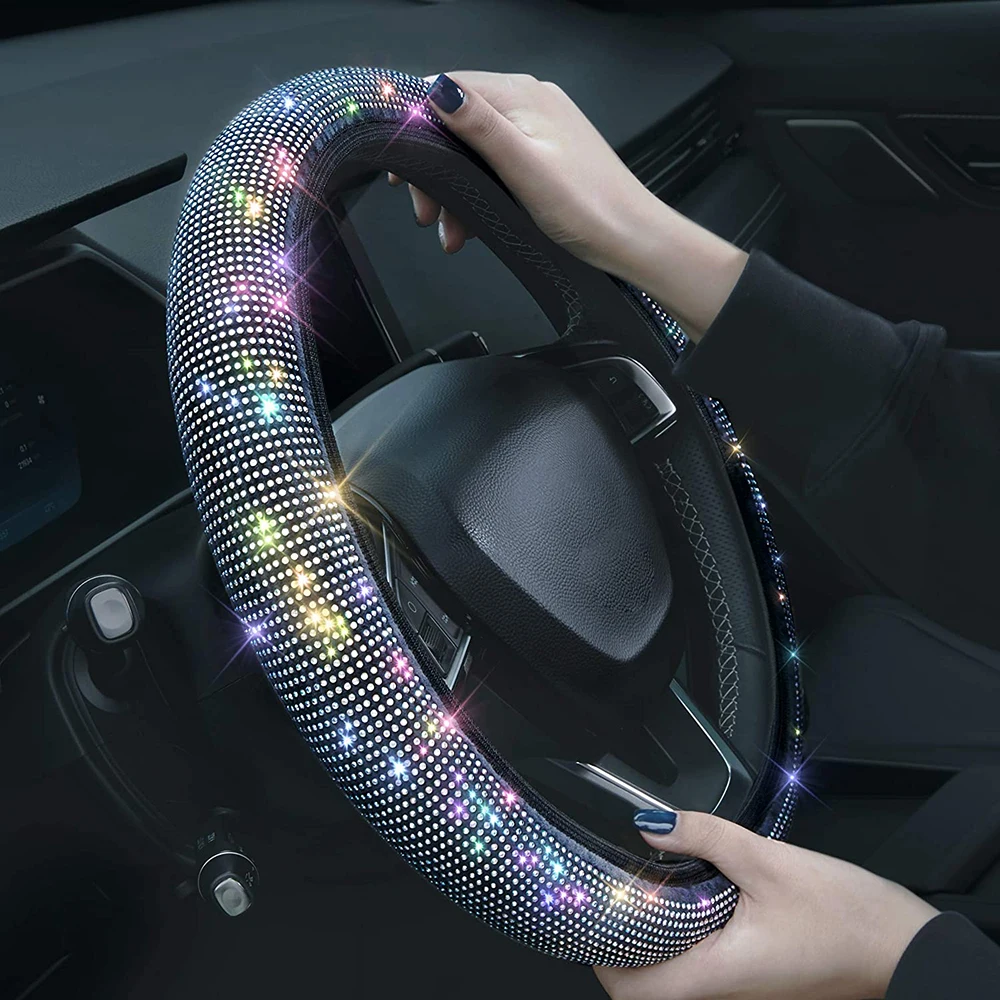 New 15 Inch Color Shiny Rhinestones Steering Wheel Cover Diamond PU Leather Car Steering Cover Universal Auto Accessories
New 15 Inch Color Shiny Rhinestones Steering Wheel Cover Diamond PU Leather Car Steering Cover Universal Auto Accessories