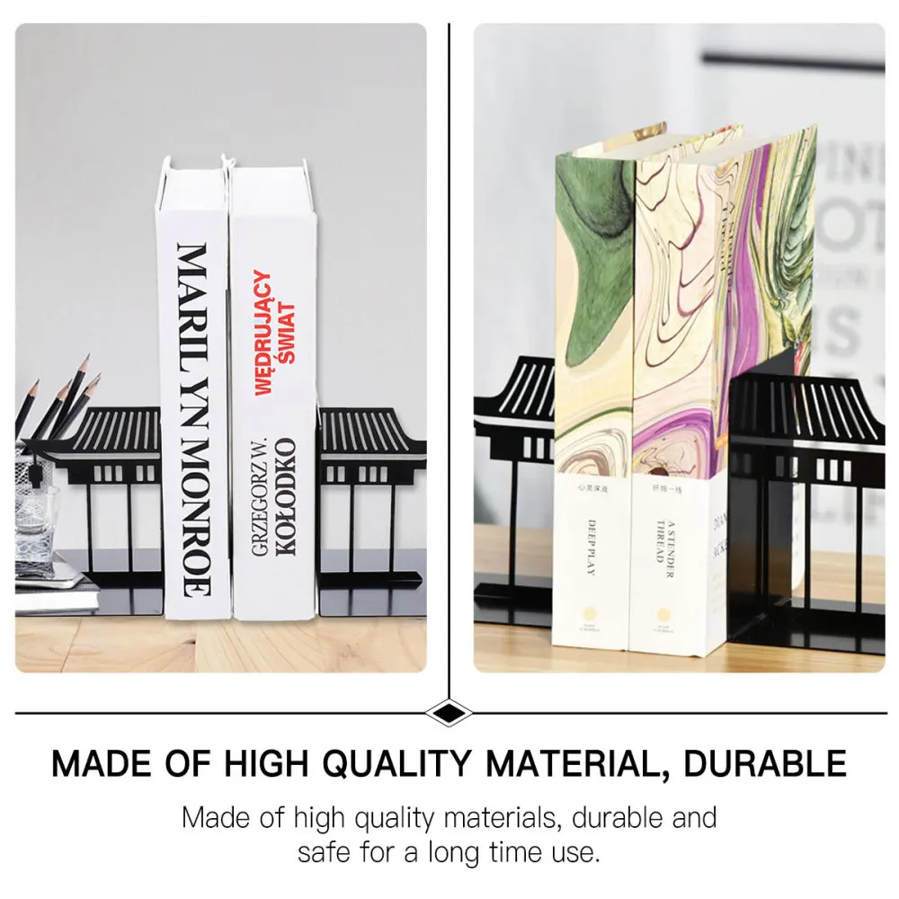 1 pair of Practical Metal Bookends Chinese Style Bookshelf Book Stands 
1 pair of Practical Metal Bookends Chinese Style Bookshelf Book Stands