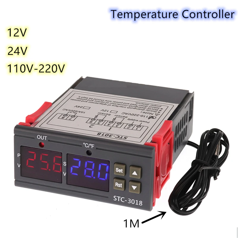 1pcs STC-3018 LED Digital Temperature Controller Thermostat Thermoregulator Incubator 12V 24V 110V 220V
1pcs STC-3018 LED Digital Temperature Controller Thermostat Thermoregulator Incubator 12V 24V 110V 220V