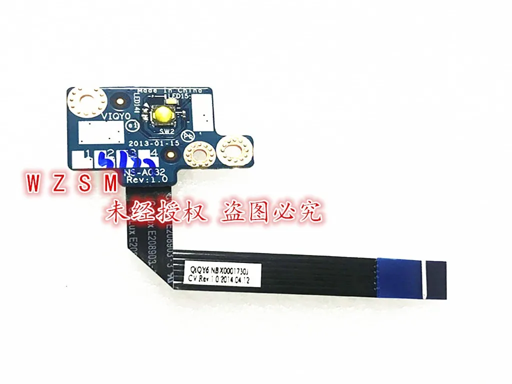 Original For Lenovo IdeaPad Y500 Y510P Y510 laptop Power Button Board with Cable switch Repairing Accessories NS-A032
Original For Lenovo IdeaPad Y500 Y510P Y510 laptop Power Button Board with Cable switch Repairing Accessories NS-A032