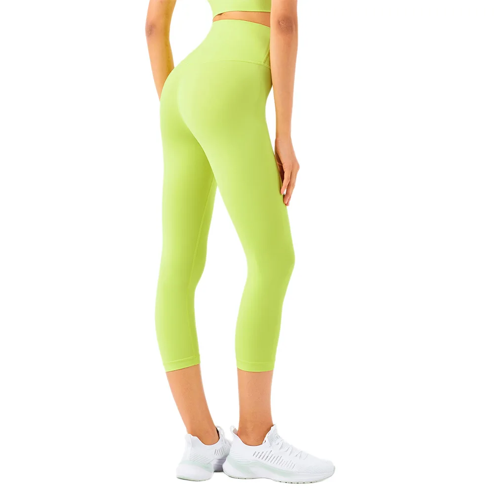 

NO Front Seam Women's Leggings Naked-feel Yoga Pants High Waisted Tights Squat Proof Running Elastic Fitness Sports GYM Capri