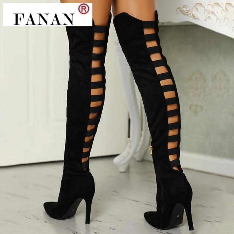 Women Sexy Over The Knee Boots Women's Hollow Out Black Long Boots Ladies High Thin Heel Pointed Toe Party Pumps Female Shoes
Women Sexy Over The Knee Boots Women's Hollow Out Black Long Boots Ladies High Thin Heel Pointed Toe Party Pumps Female Shoes