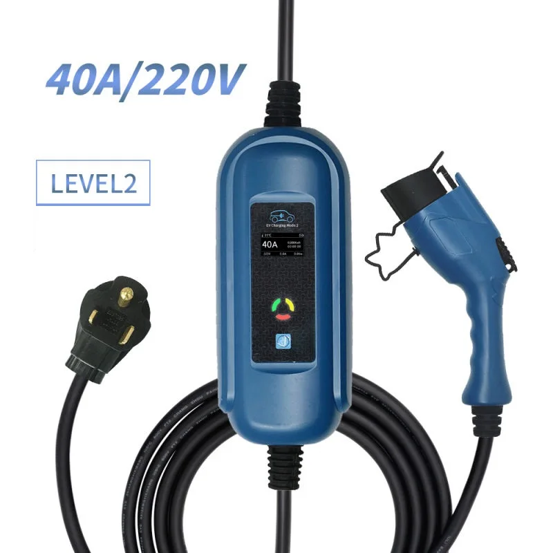 40A Регулируемая SAE J1772 зарядное устройство тип 1 5 м кабели EV зарядная станция EVSE