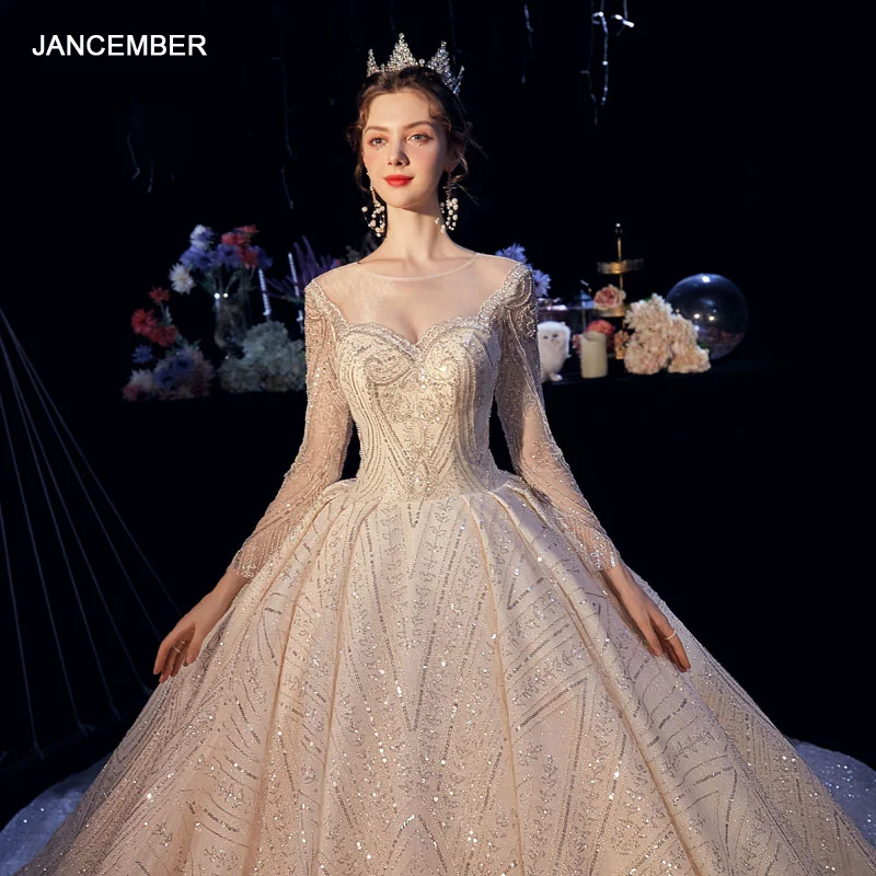 HLF37 Custom Made Wedding Dresses Luxury Long Sleeves O Neck New Beading Sequins Bridal Gowns Wedding Dresses 웨딩 فستان عرس
HLF37 Custom Made Wedding Dresses Luxury Long Sleeves O Neck New Beading Sequins Bridal Gowns Wedding Dresses 웨딩 فستان عرس