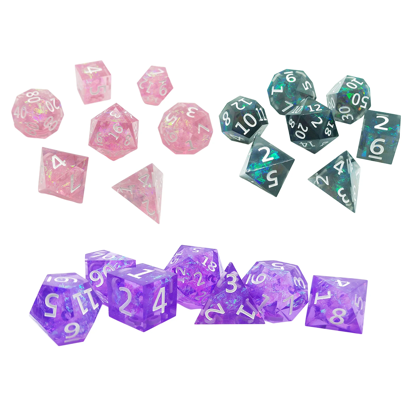 Set of 7pcs Polyhedral Dice D4 D6 D8 D10 D12 D20 Die for Role Play & RPG Game
Set of 7pcs Polyhedral Dice D4 D6 D8 D10 D12 D20 Die for Role Play & RPG Game