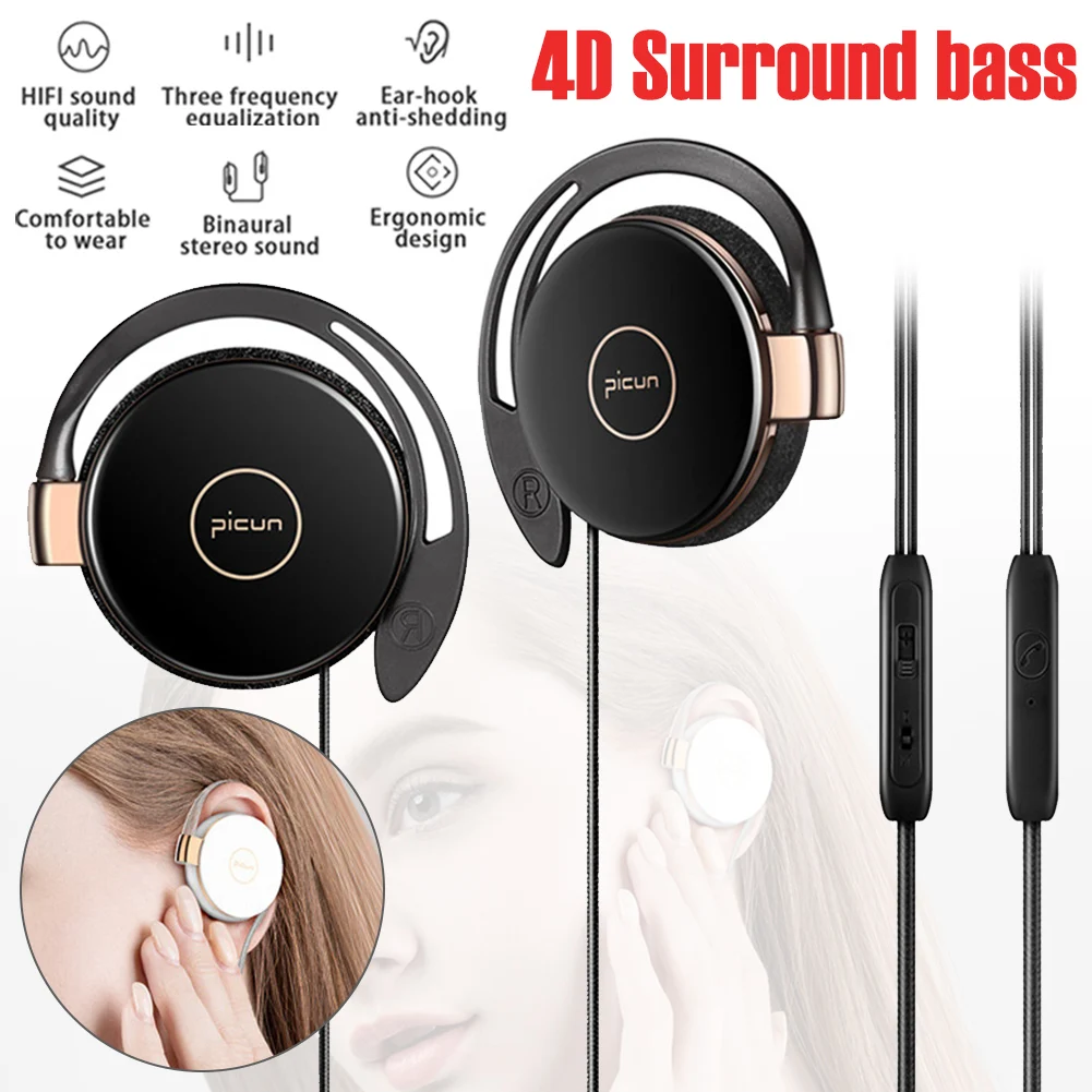 Sport Clip-On Earphones Headsets With Built-in Microphone Stereo 3.5mm In-Ear Wired HandsFree Headphones For Smartphones PC
Sport Clip-On Earphones Headsets With Built-in Microphone Stereo 3.5mm In-Ear Wired HandsFree Headphones For Smartphones PC