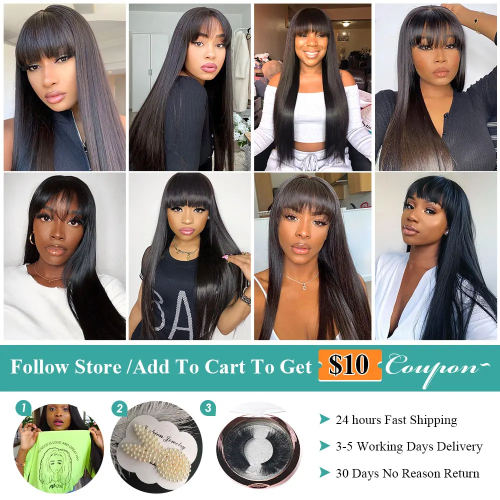 8-30 Inch Brazilian Straight Bangs Wig 100% Remy Human Hair Wigs Black Women Straight Full Machine Made Dyeable Human Hair Wigs
8-30 Inch Brazilian Straight Bangs Wig 100% Remy Human Hair Wigs Black Women Straight Full Machine Made Dyeable Human Hair Wigs