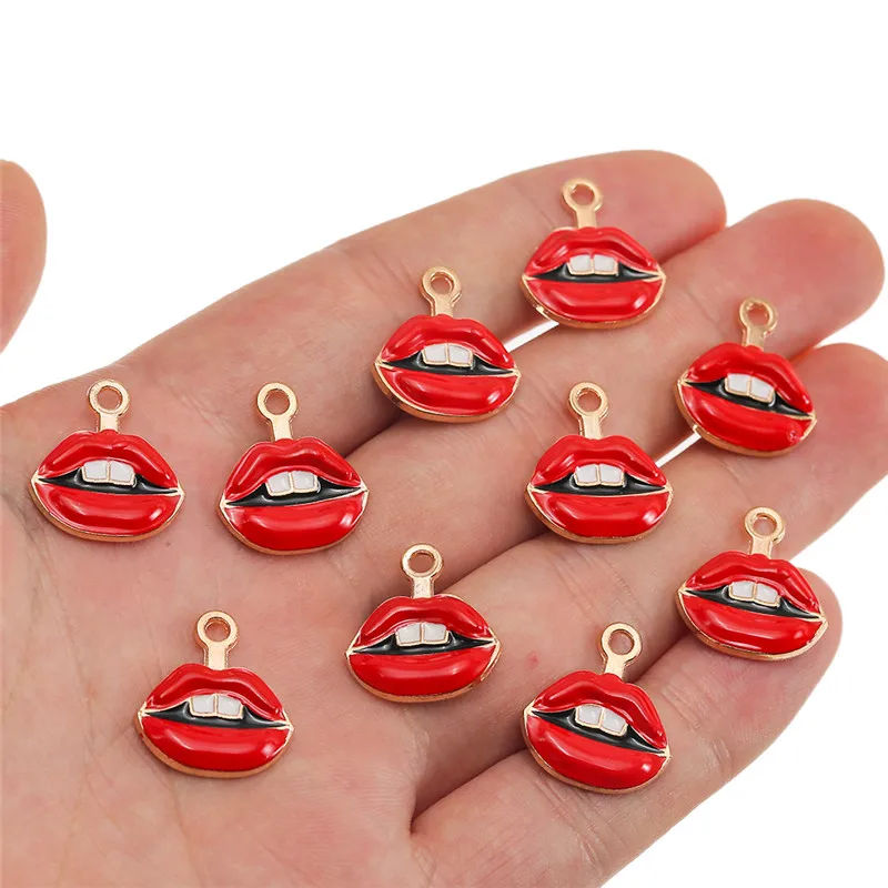 10pcs/lot Mouth Red Lips Enamel Charms Pendants For Women DIY Handmade Necklace Jewelry Making Accessories
10pcs/lot Mouth Red Lips Enamel Charms Pendants For Women DIY Handmade Necklace Jewelry Making Accessories
