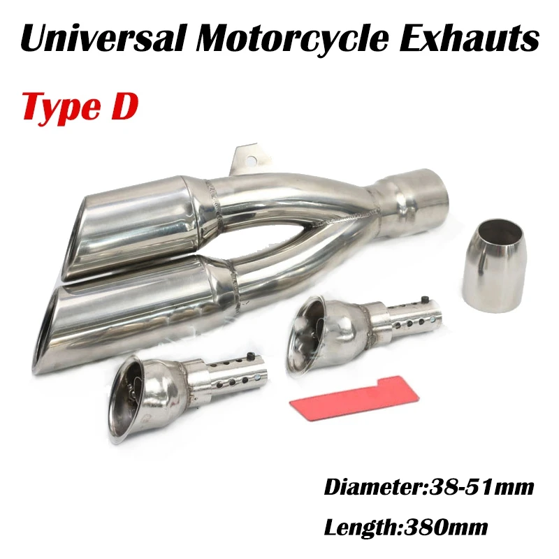 38-51 мм универсальный мотоцикл с двойным выходом выхлопная труба глушитель трубка для мотокросса Escape Moto из нержавеющей стали без шнуровки
38-51 мм универсальный мотоцикл с двойным выходом выхлопная труба глушитель трубка для мотокросса Escape Moto из нержавеющей стали без шнуровки