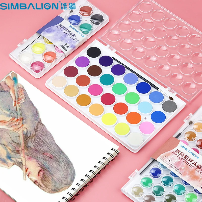 Simbalion 36 Colors Solid WaterColor Portable Set With 1pcs Brush Pen Removable Color Pad For School Student Gift Art supplies
Simbalion 36 Colors Solid WaterColor Portable Set With 1pcs Brush Pen Removable Color Pad For School Student Gift Art supplies