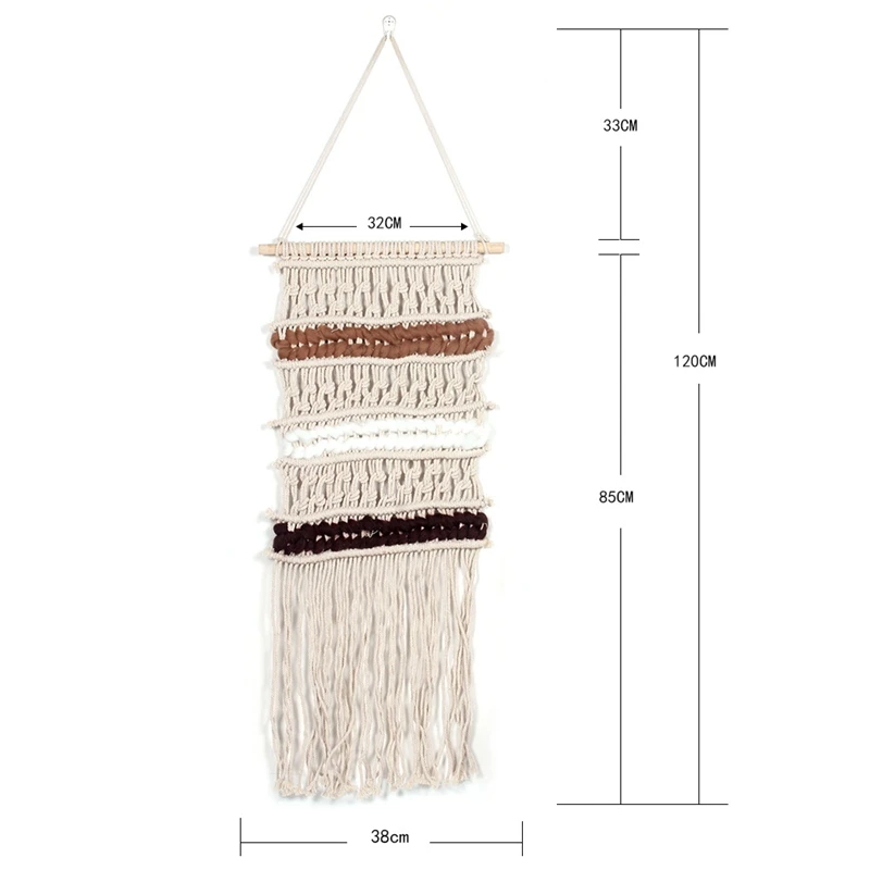 Macrame Wall Hanging Hand-Woven Cotton Hanging Tapestry Bohemian Northern Wall Decoration for Bedroom Living Room
Macrame Wall Hanging Hand-Woven Cotton Hanging Tapestry Bohemian Northern Wall Decoration for Bedroom Living Room