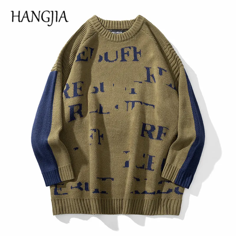 Harajuku Japanese Hit Color Stitching Round Neck Pullover Sweater Men and Women High Street Letters Knitted Knitwear Oversized
Harajuku Japanese Hit Color Stitching Round Neck Pullover Sweater Men and Women High Street Letters Knitted Knitwear Oversized
