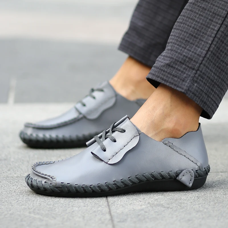 New Men Shoes Split Leather Casual Shoes Handmade Lace-up Men Loafers Comfort Walking Shoes Men Flats Moccasins Shoes
New Men Shoes Split Leather Casual Shoes Handmade Lace-up Men Loafers Comfort Walking Shoes Men Flats Moccasins Shoes