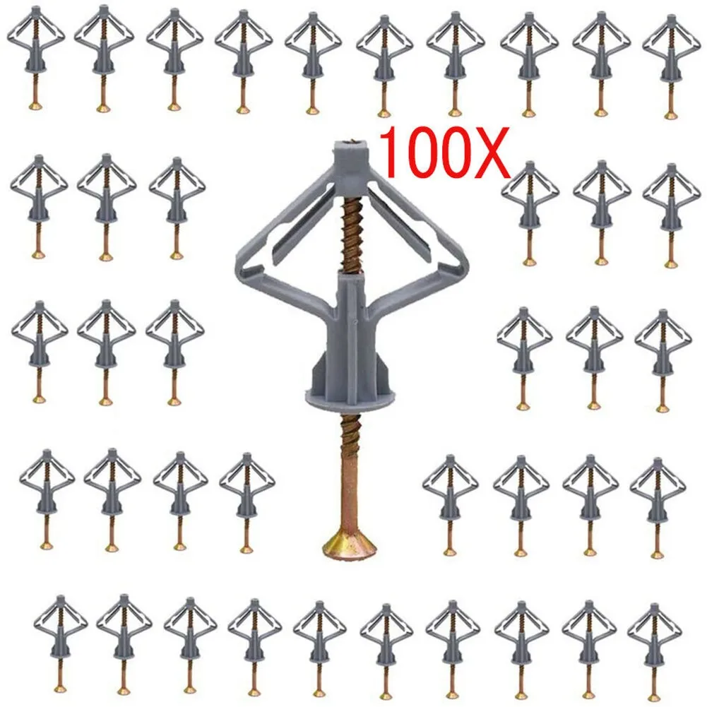 50pcs Self-Drilling Drywall Anchor Kit - Hollow Wall Anchors With Screws Home Pierced Special Nylon Plastic Gypsum Board
50pcs Self-Drilling Drywall Anchor Kit - Hollow Wall Anchors With Screws Home Pierced Special Nylon Plastic Gypsum Board