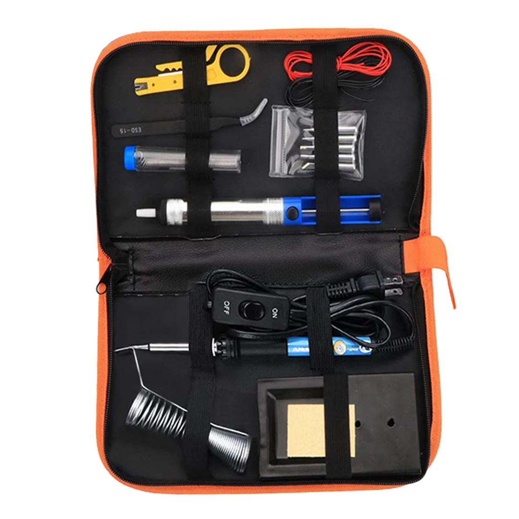 

Soldering Iron Kit, 14 Pcs 60W 110V Adjustable Temperature Welding Soldering Iron Set with PU Tool Carry Case