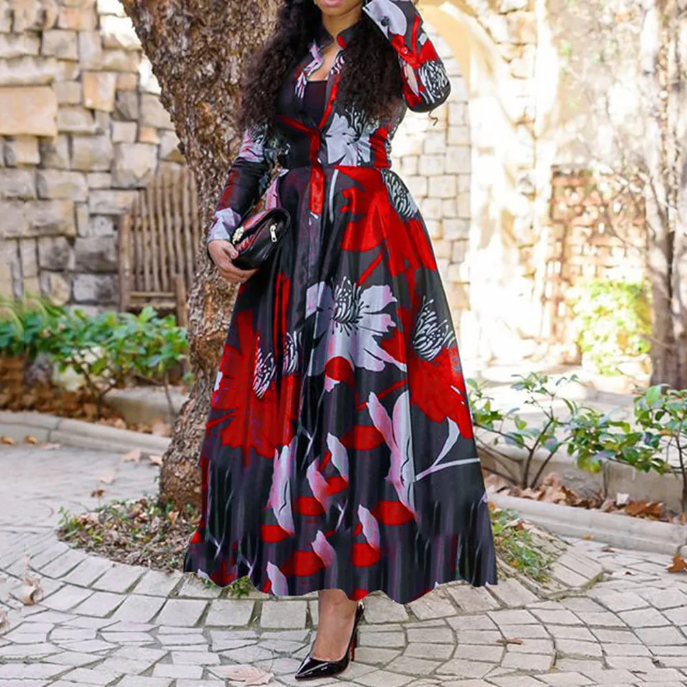 Women Vintage Floral Printed Long Sleeve Autumn Dress Retro Plus Size Office Maxi Vestidos Elegant Ladies Party Long Shirt Dress
Women Vintage Floral Printed Long Sleeve Autumn Dress Retro Plus Size Office Maxi Vestidos Elegant Ladies Party Long Shirt Dress