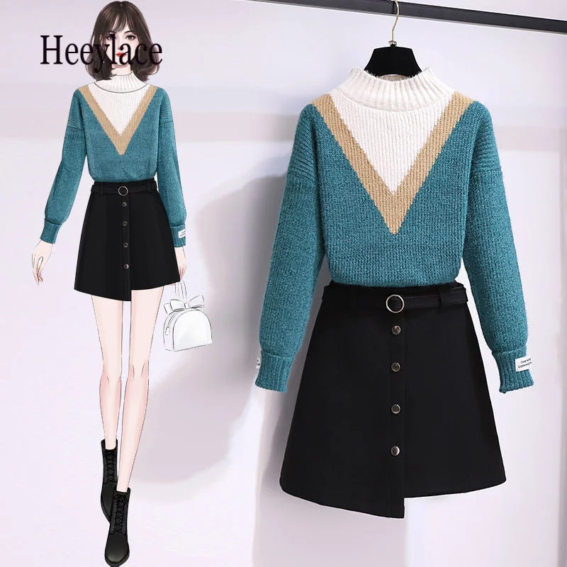 Women Fall Winter Knitted Warm Sweater And Irregular Tweed Skirts Sets Korean Casual Female Two Piece Sets 2021 women outfits
Women Fall Winter Knitted Warm Sweater And Irregular Tweed Skirts Sets Korean Casual Female Two Piece Sets 2021 women outfits