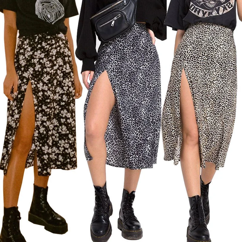 Women Summer Split Leopard Skirts 2020 Black Fashion Long Skirt Sexy Woman Floral Loose Lady Clothes Green Flower Skirts Fall
Women Summer Split Leopard Skirts 2020 Black Fashion Long Skirt Sexy Woman Floral Loose Lady Clothes Green Flower Skirts Fall