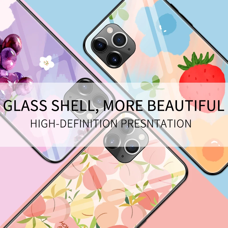 Fruit Glass Phone Case For iPhone 12 11 Pro Max XSmax XR XS SE X 8 7 6s 6 Plus Protection Cover
Fruit Glass Phone Case For iPhone 12 11 Pro Max XSmax XR XS SE X 8 7 6s 6 Plus Protection Cover